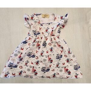 Ava Grace Boutique Nautical Mickey and Minnie Mouse Dress Baby SZ 18M Americana